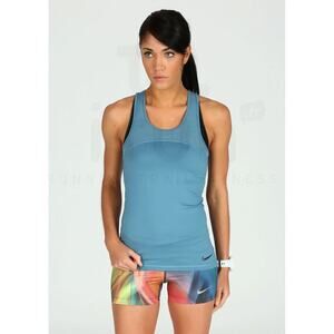 Nike Pro Hypercool Blue Tank Top M Medium Training Racerback Yoga Gym
